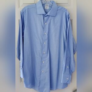 Brooks Brothers 1818 Regent Dress Shirt Size 16 1/2  2/3 Long Sleeve Blue Plaid